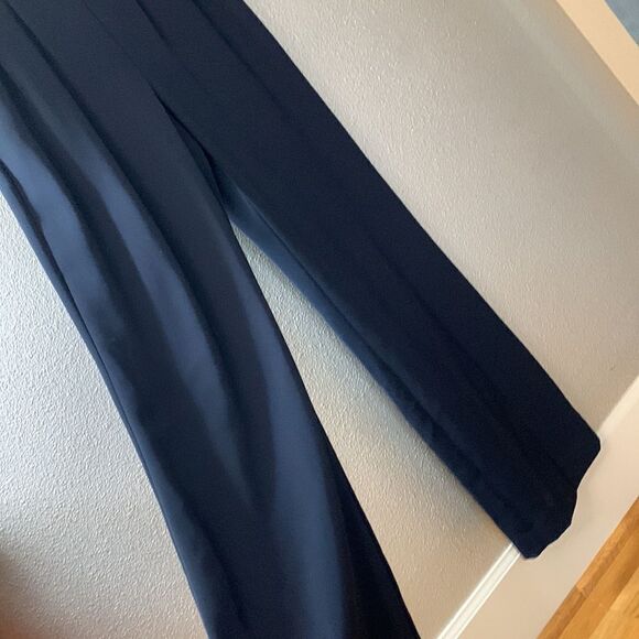 ELIZA J  Jumpsuit Cap Sleeve Wide Leg pockets back zip closure navy women size 4 - Picture 6 of 16